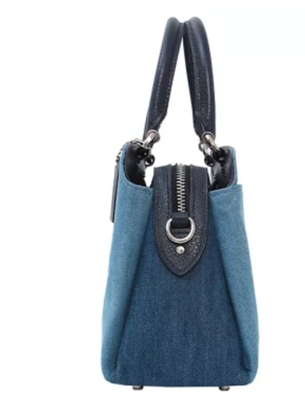 Coach Blue Denim Mia Satchel w/ Black Leather Trim EUC - Picture 2 of 8
